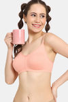 Zivame Everyday Double Layered Non Wired 3/4th Coverage T-Shirt Bra - Peach Pearl — thumbnail 2